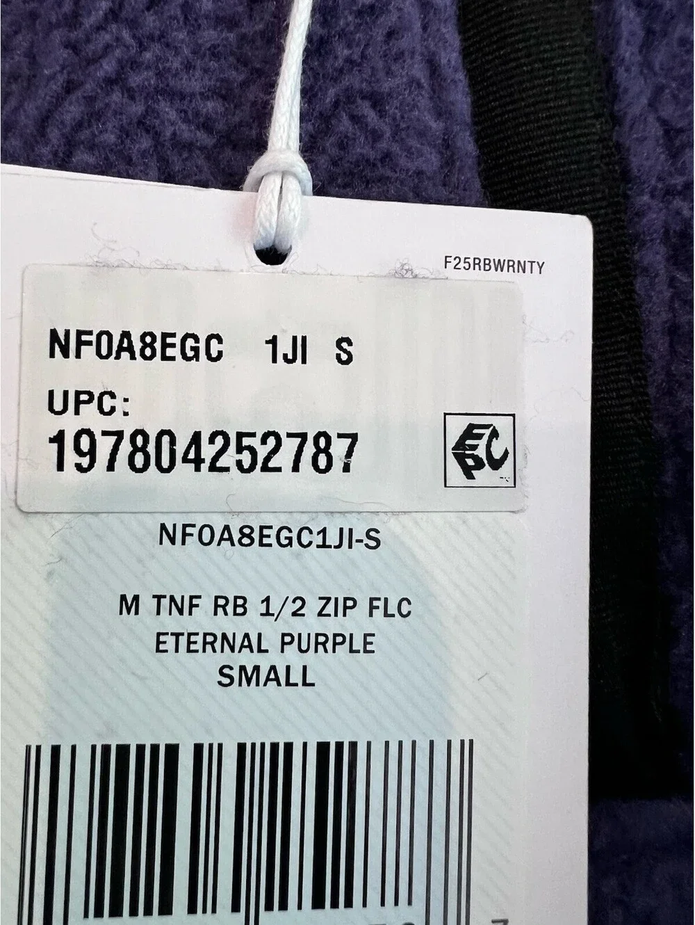 $175 The North Face Rare Pullover Fleece Jacket 1/2 Zip Enternal Purple Small